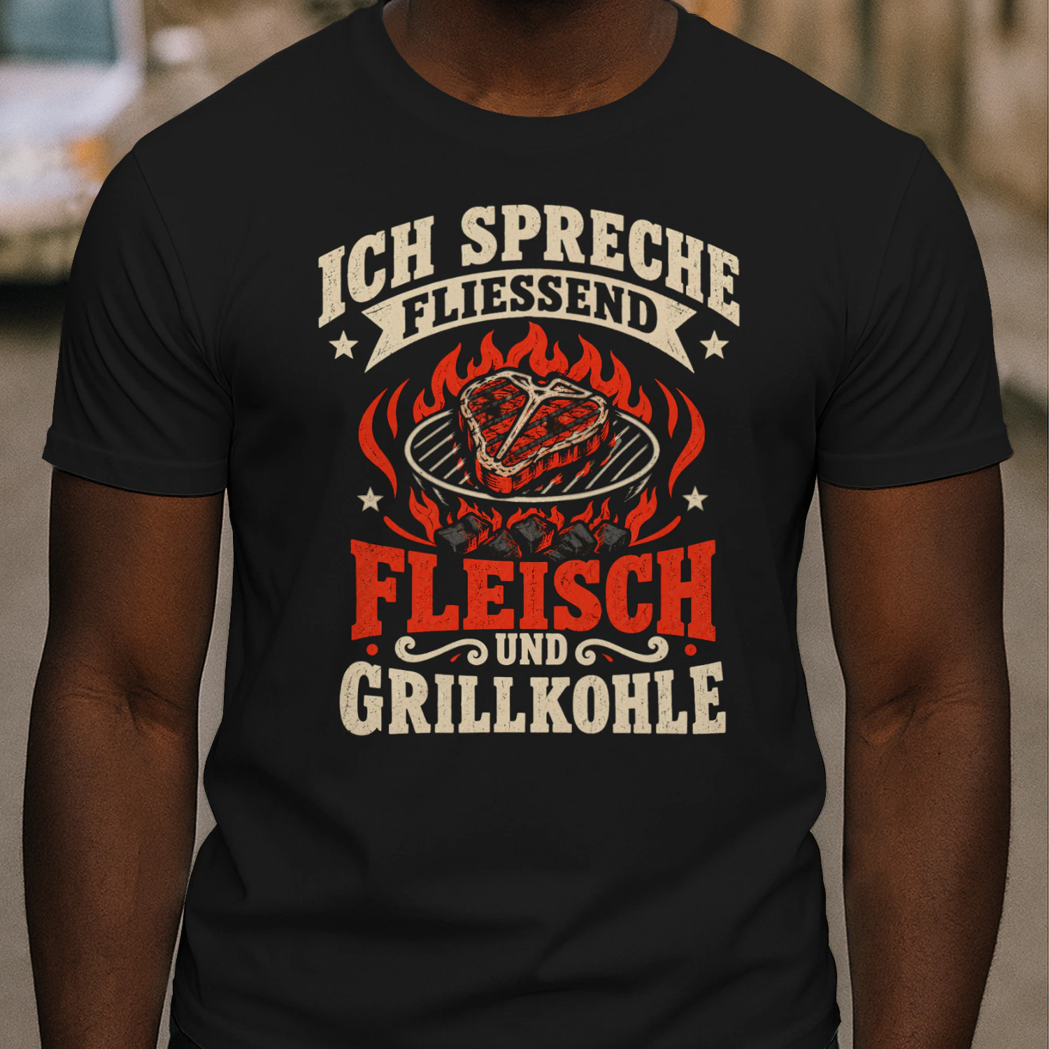 Ich Spreche Fliessend Fleisch und Grillkohle – Lustiges Grillen BBQ T-Shirt
