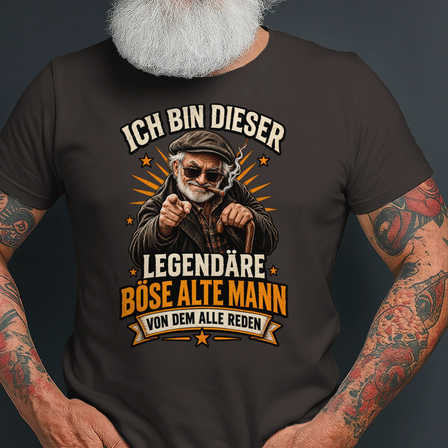 Der legendäre böse alte Mann – Lustiges Vintage T-Shirt