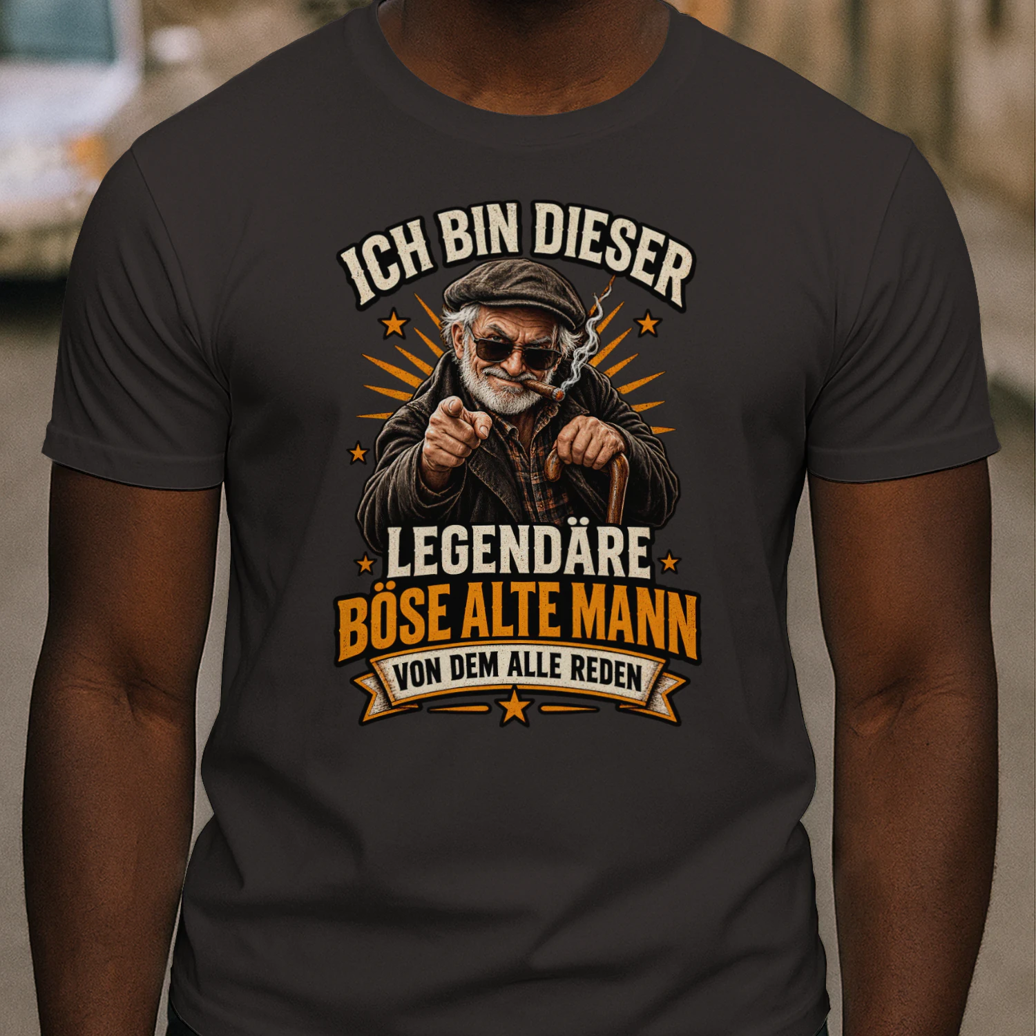 Der legendäre böse alte Mann – Lustiges Vintage T-Shirt