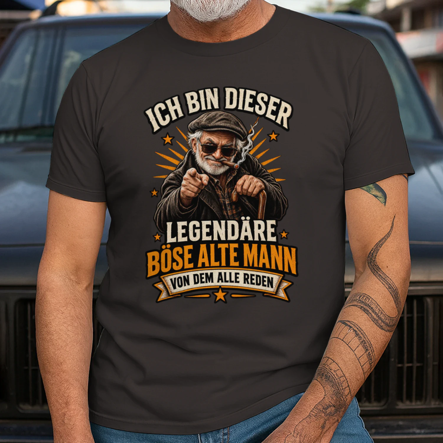 Der legendäre böse alte Mann – Lustiges Vintage T-Shirt