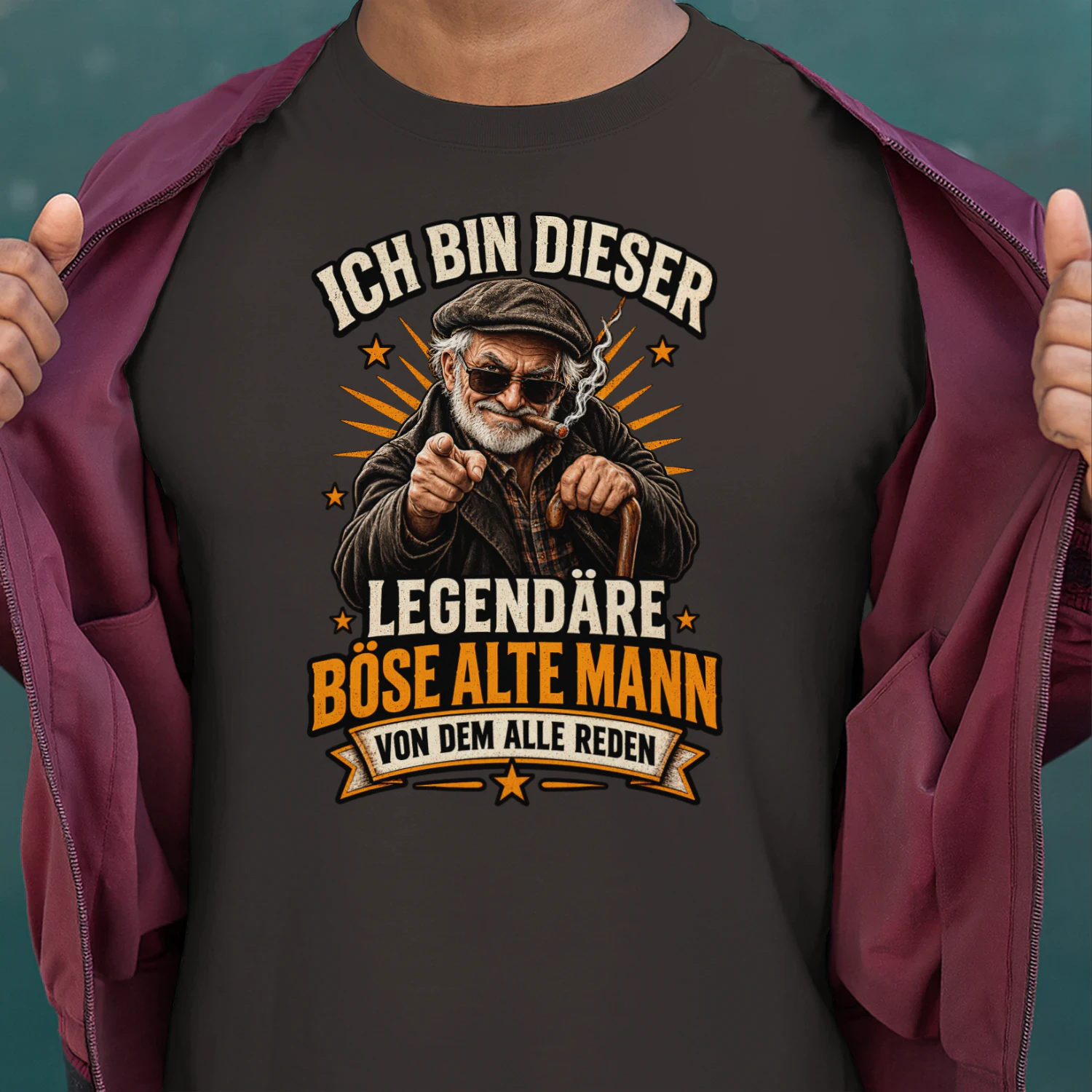 Der legendäre böse alte Mann – Lustiges Vintage T-Shirt