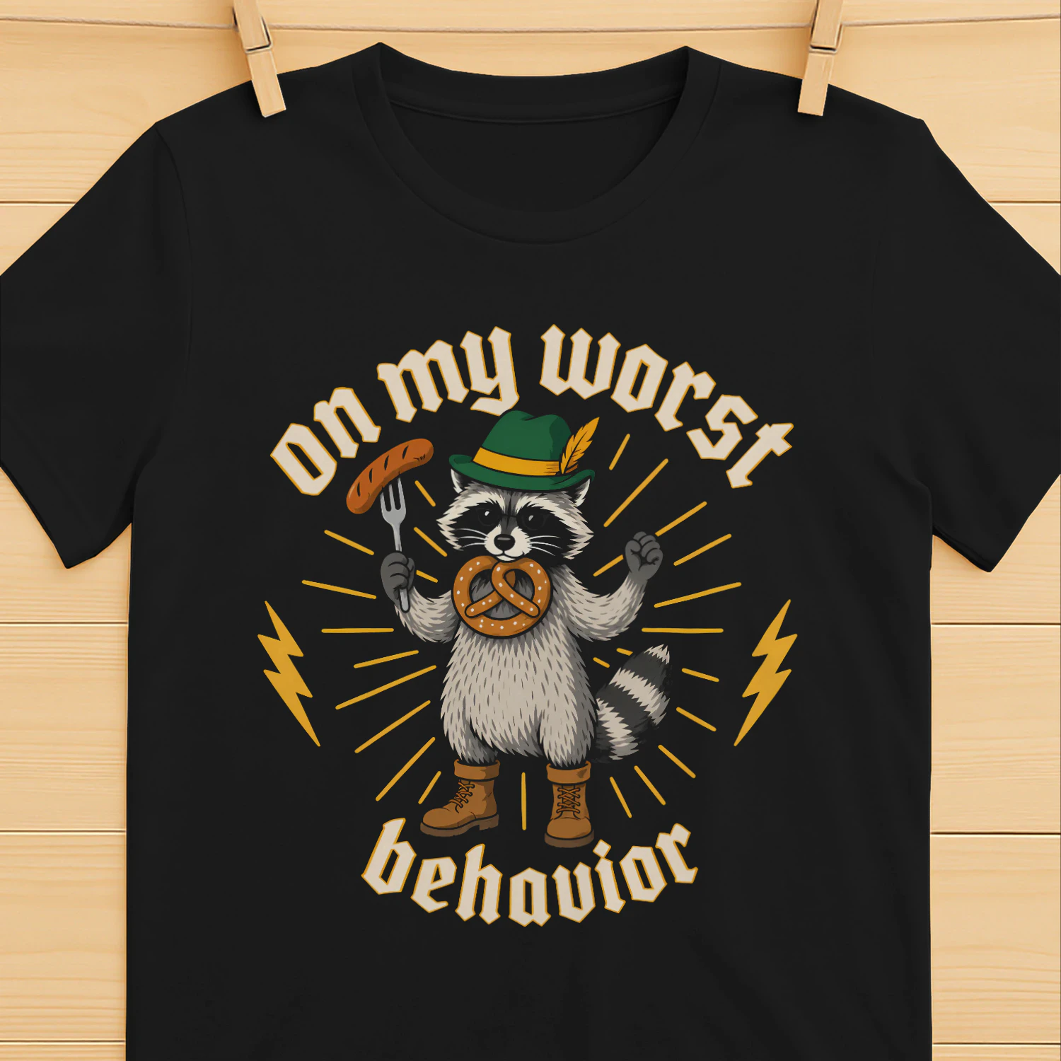 On My Worst Behavior Oktoberfest Raccoon