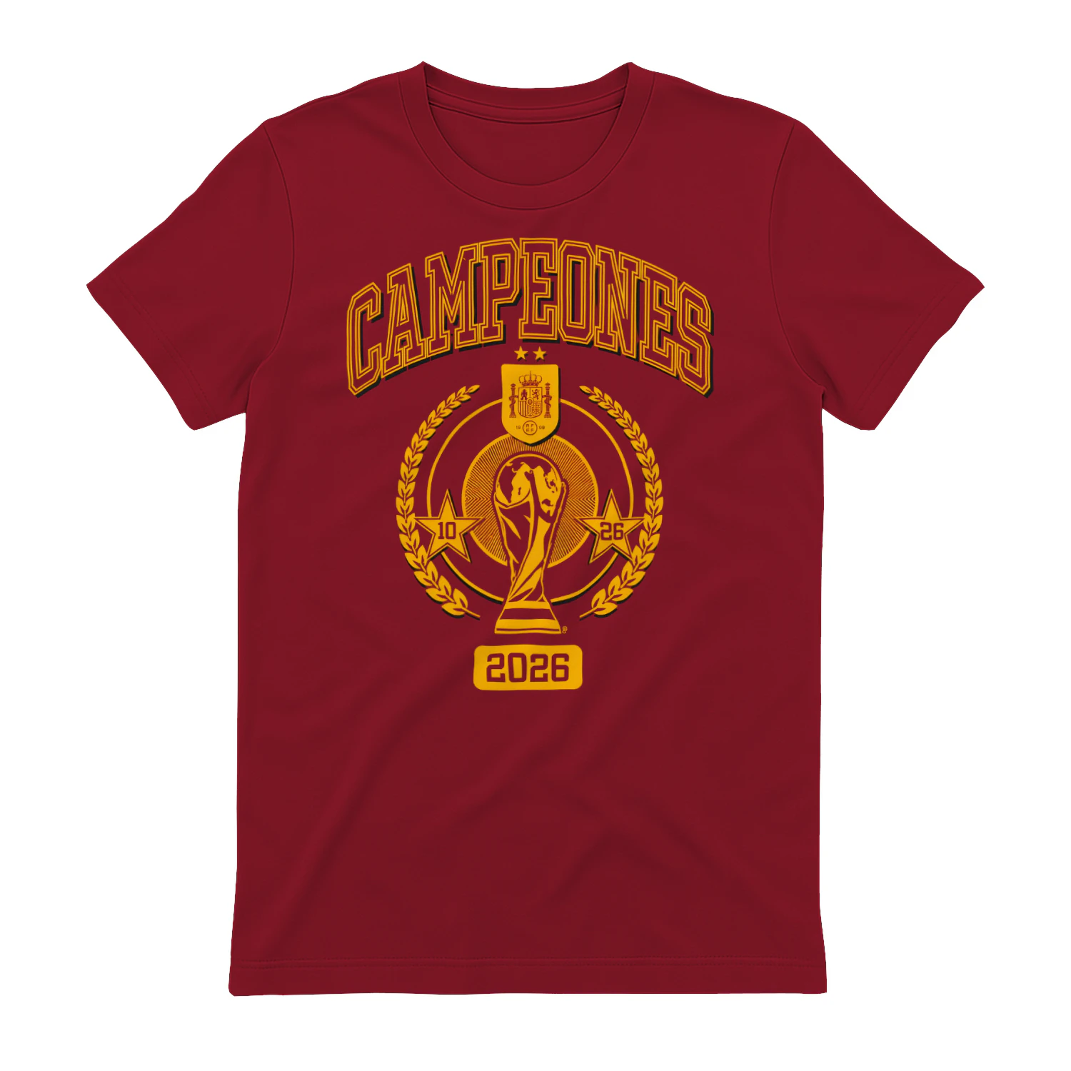 🏆 España Campeones 2026 Roja con Diseño Deportivo para Aficionados al Fútbol ❤️💛 🏆
