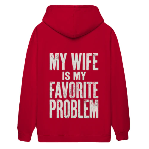 My Wife Is My Favorite Problem Vintage White Typography - Funny Husband