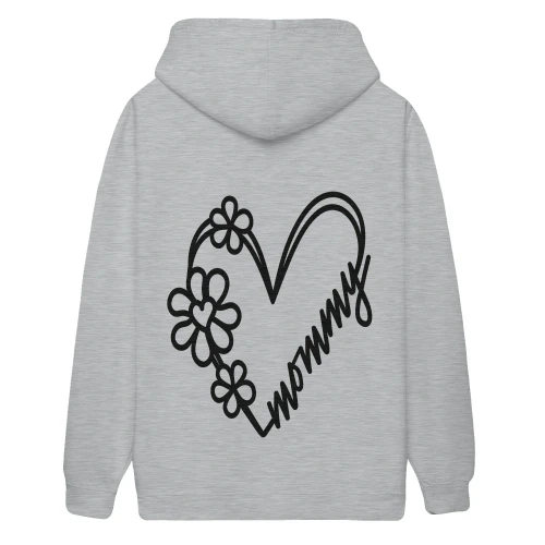 Mommy Floral Heart Script - Cute Line Art Mother's Day