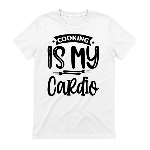 Cooking Is My Cardio Black Typography - Funny Chef Humor Graphic