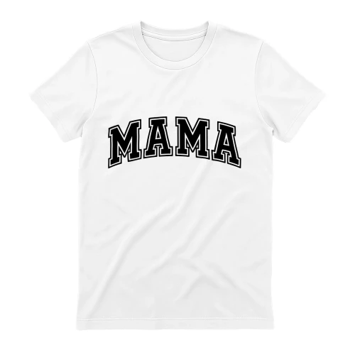 Classic Varsity Mama Arched Typography - Trendy Motherhood Graphic