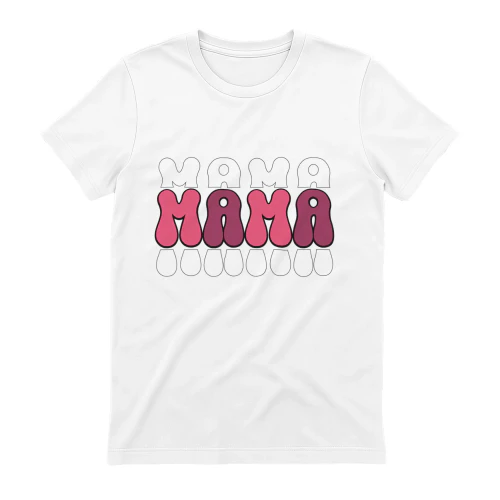 Retro Stacked Mama Typography - Groovy Pink Mothers Day Graphic