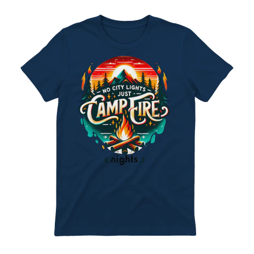 No City Lights Just Campfire Nights - Bold Camping Design
