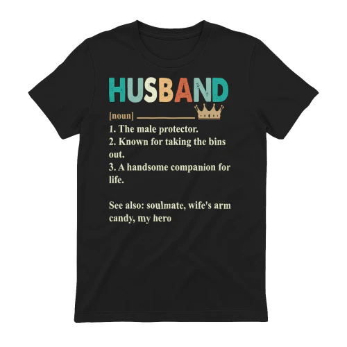 Husband Definition Funny Colorful Vintage Typography - Husband Gift Graphic