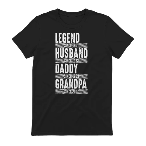 Legend Husband Daddy Grandpa Milestones Vintage Typography - Family Gift Graphic