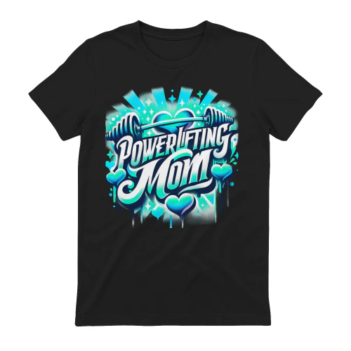 Powerlifting Mom Mint Graffiti Barbell - Fitness Mother Graphic