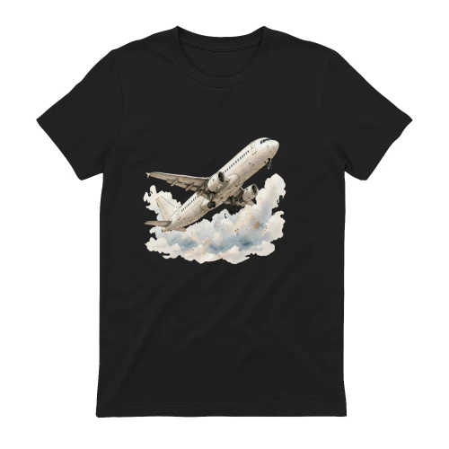 Watercolor Airplane Takeoff Sky - Aviation Lover Graphic