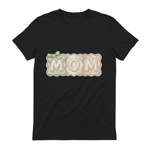 Vintage Floral Patchwork Mom - Shabby Chic Mother's Day Graphic