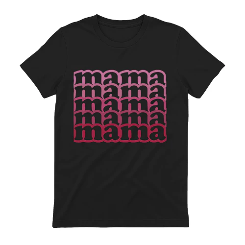 Wavy Pink Mama Stack Typography - Vintage Retro Mothers Day Design