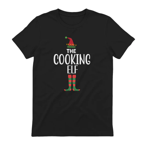 The Cooking Elf Christmas Hat and Shoes - Festive Matching Holiday Graphic