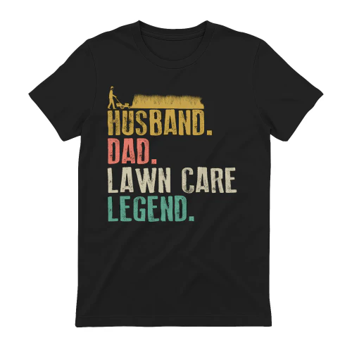Husband Dad Lawn Care Legend Vintage Typography - Funny Mowing Graphic