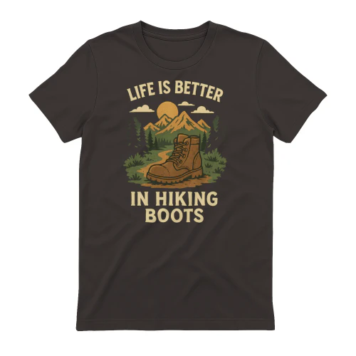 Life Is Better In Hiking Boots Vintage Mountain - Outdoor Graphic