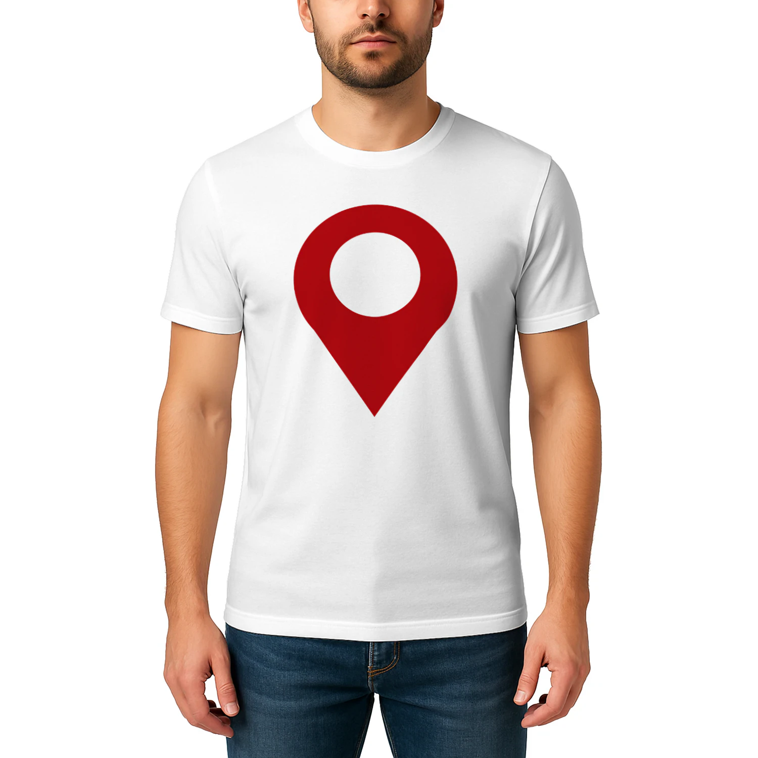 Classic Red Map Pin Icon - Minimalist Location Graphic