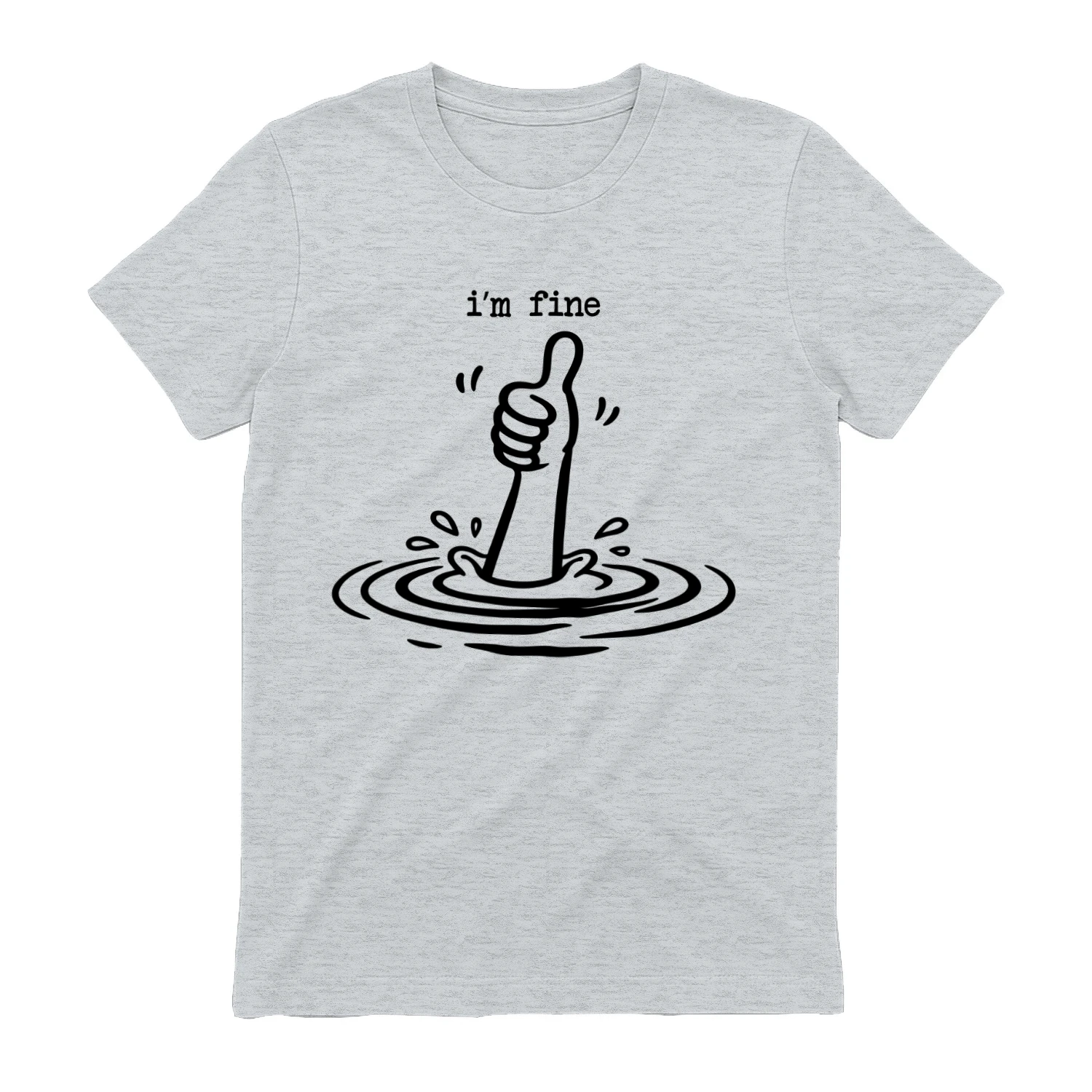I'm Fine Drowning Thumbs Up - Funny Sarcastic Minimal Design