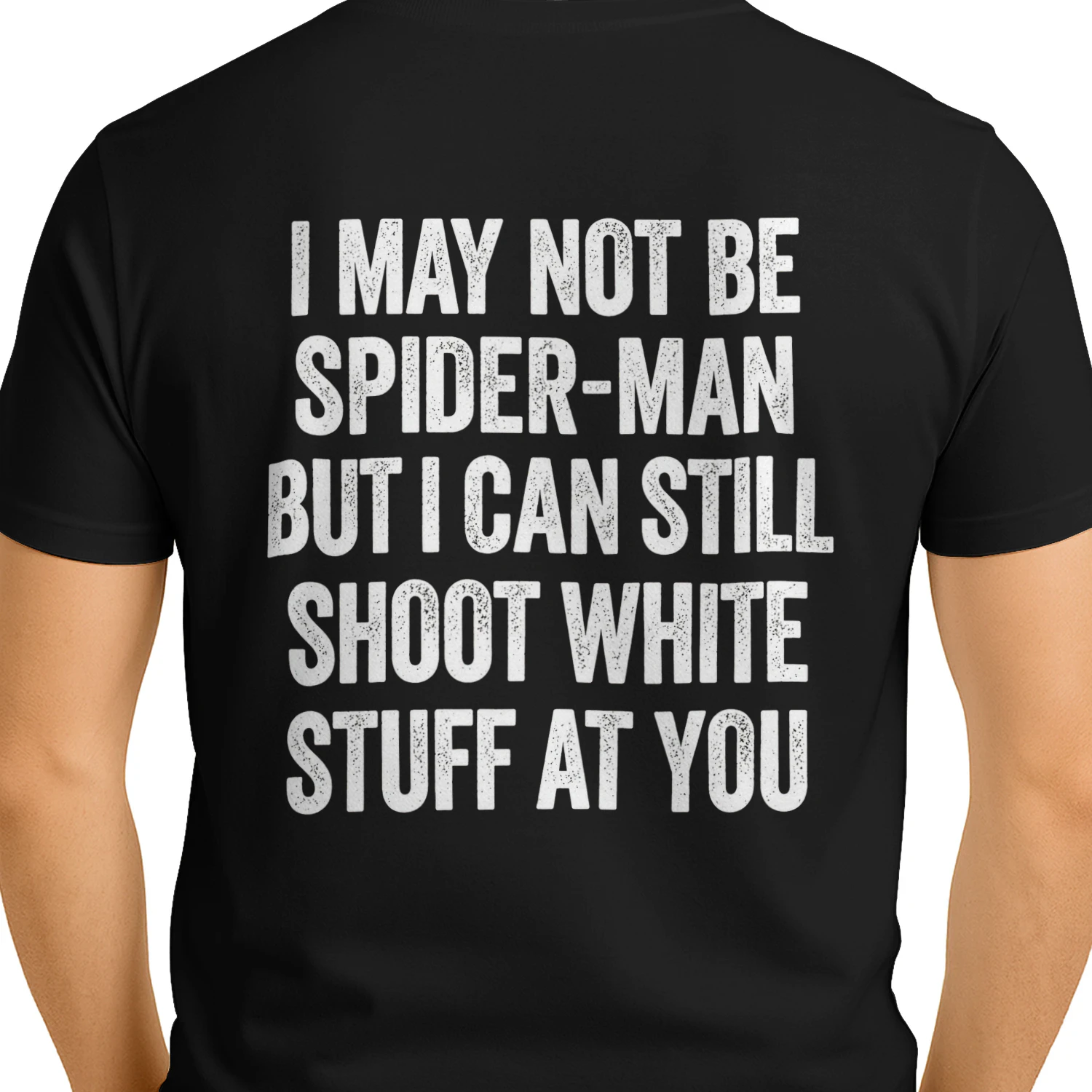 Spider-Man White Stuff Joke T-Shirt