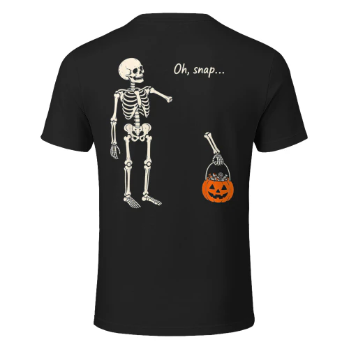 Funny Skeleton Oh Snap Halloween Pumpkin Candy Trick Treat