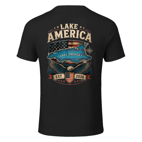 Lake America Bald Eagle USA Vintage Patriotic Funny