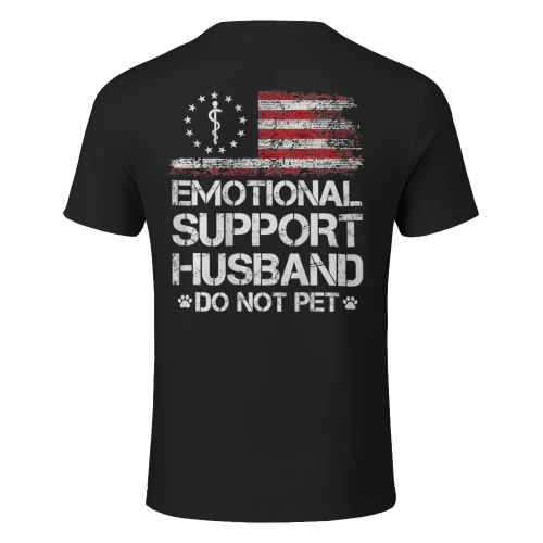 Emotional Support Husband Do Not Pet American Flag