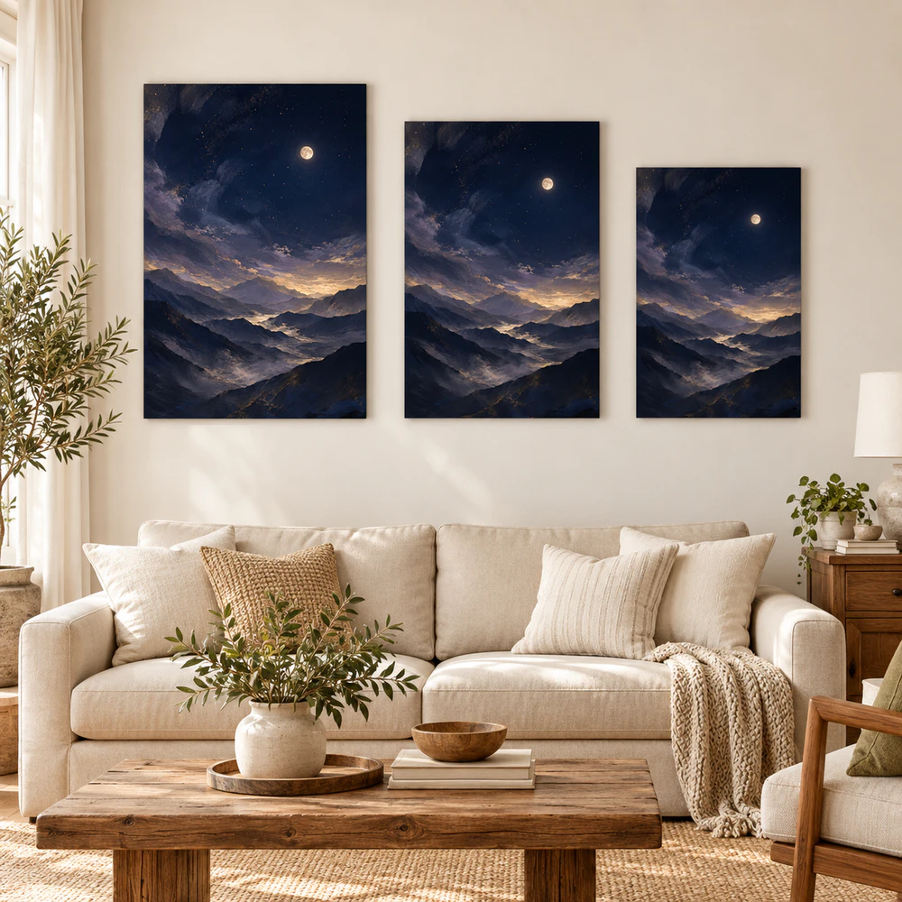 Silent Moon Over the Mountains