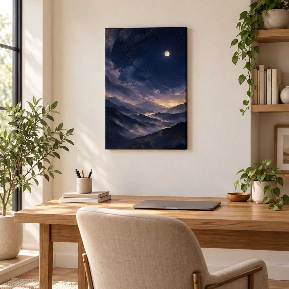 Silent Moon Over the Mountains