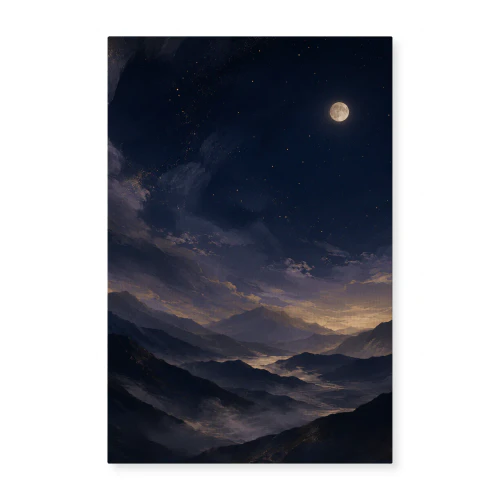 Silent Moon Over the Mountains