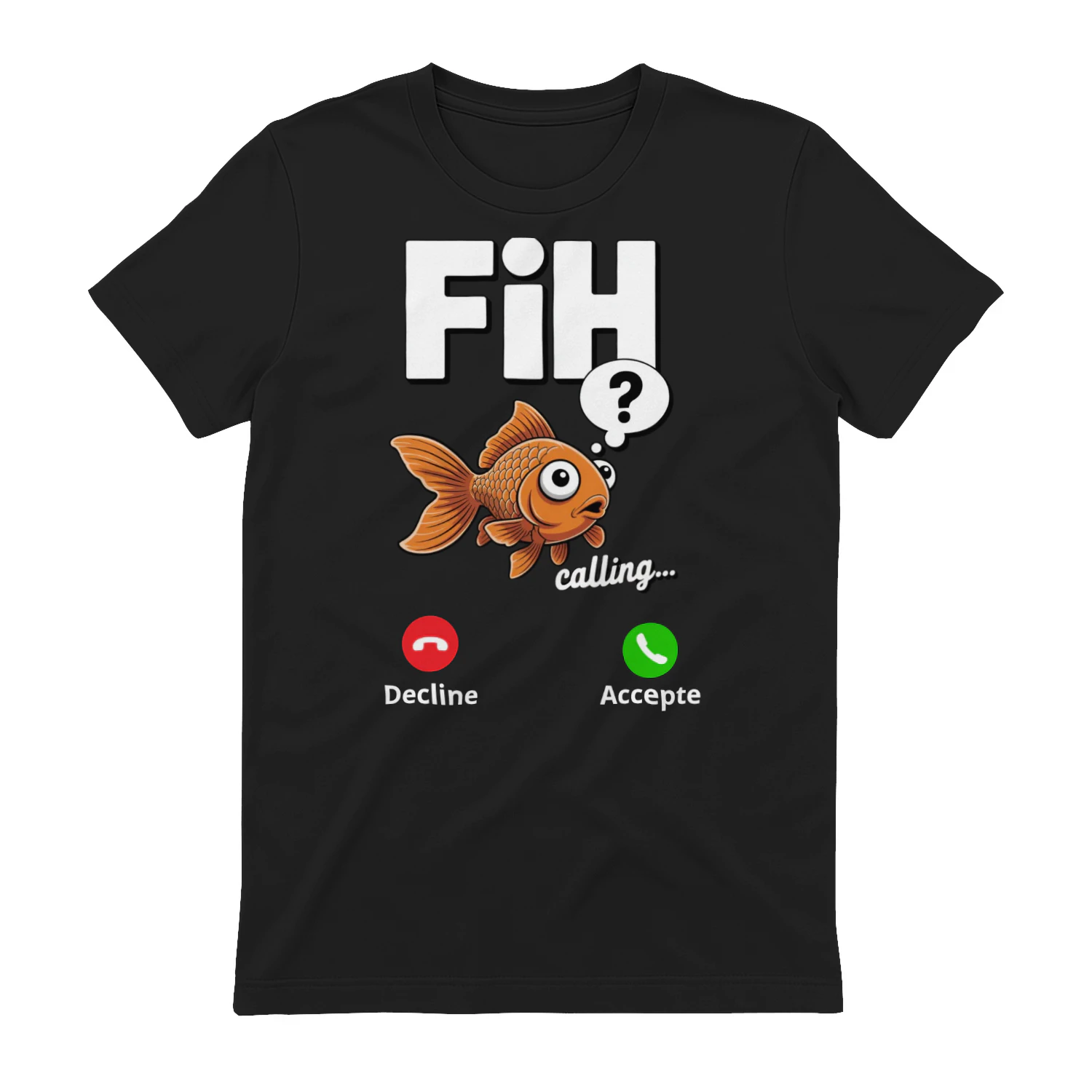 Fish Calling Funny Fishing Shirt Goldfish Incoming Call Meme T-Shirt