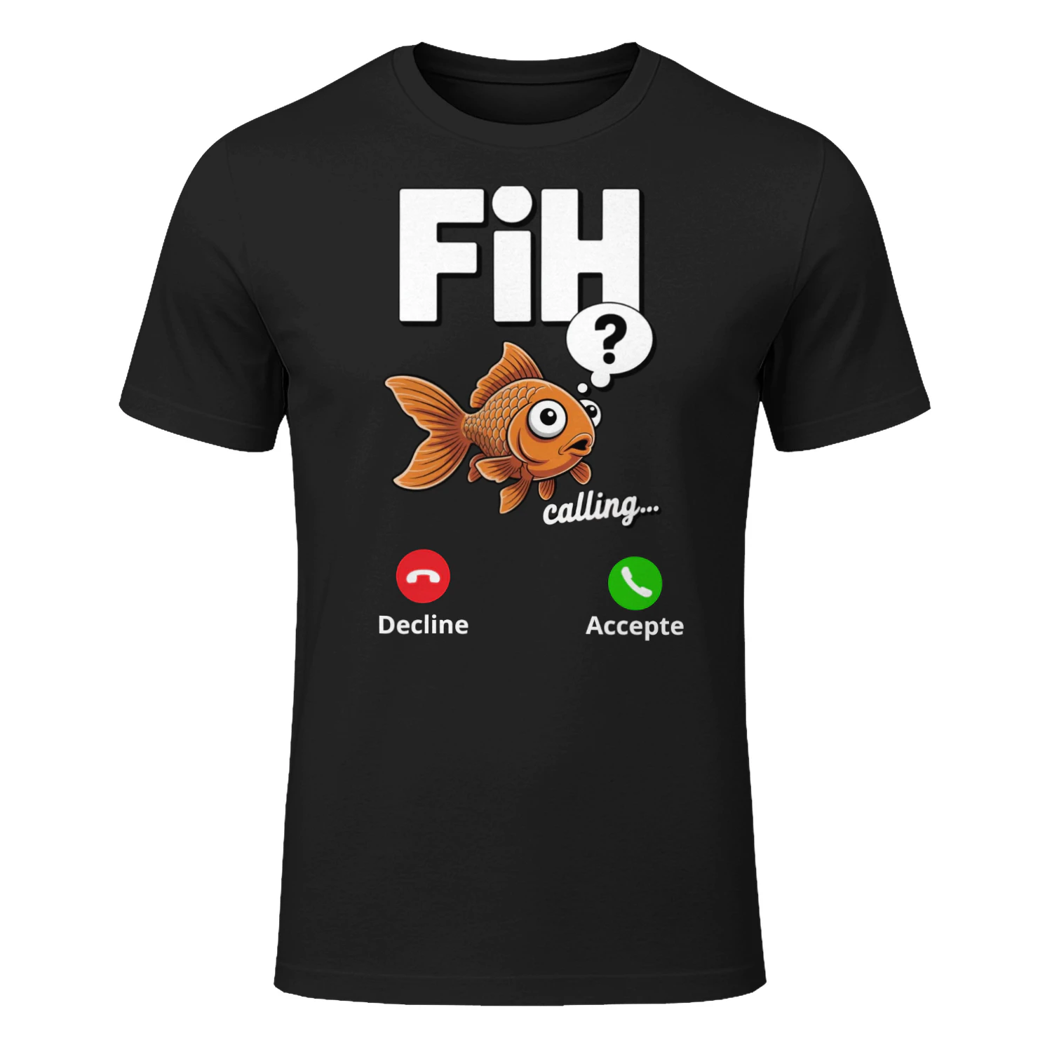 Fish Calling Funny Fishing Shirt Goldfish Incoming Call Meme T-Shirt