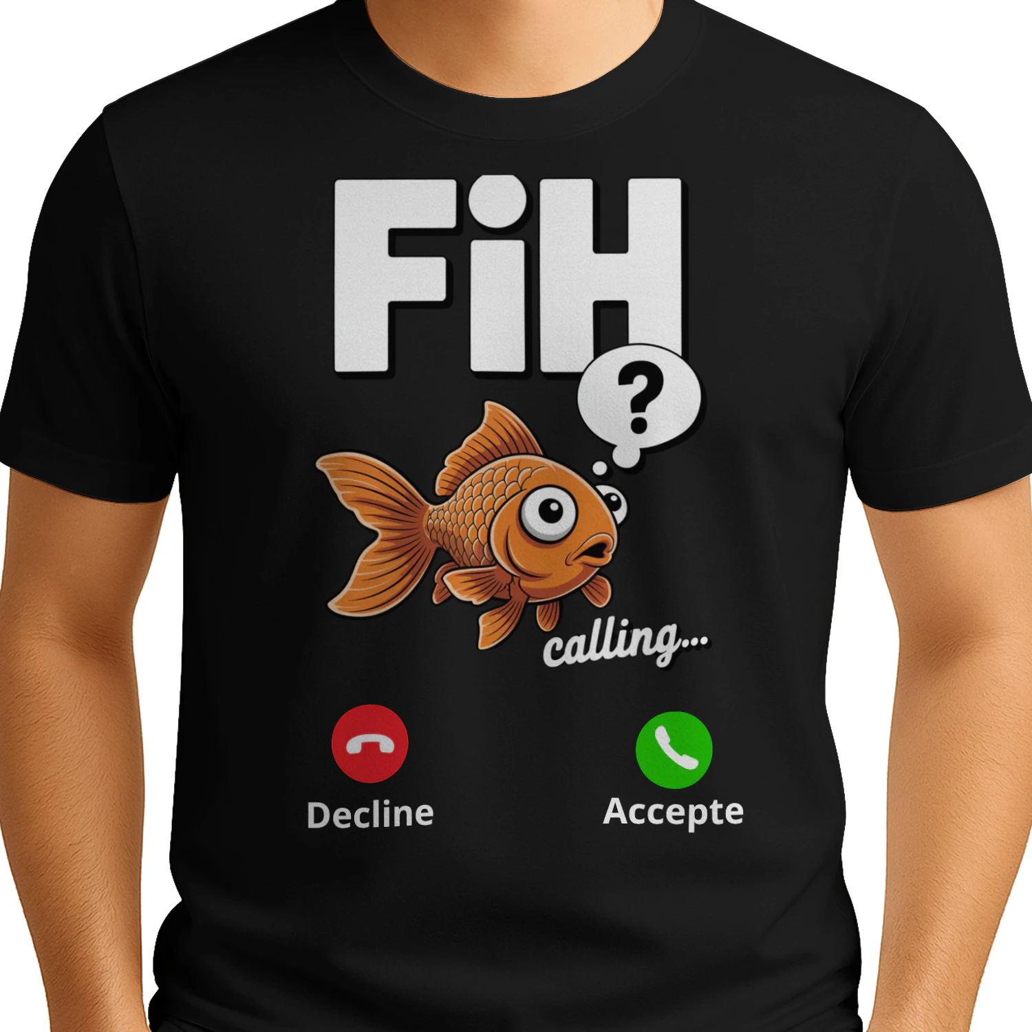 Fish Calling Funny Fishing Shirt Goldfish Incoming Call Meme T-Shirt