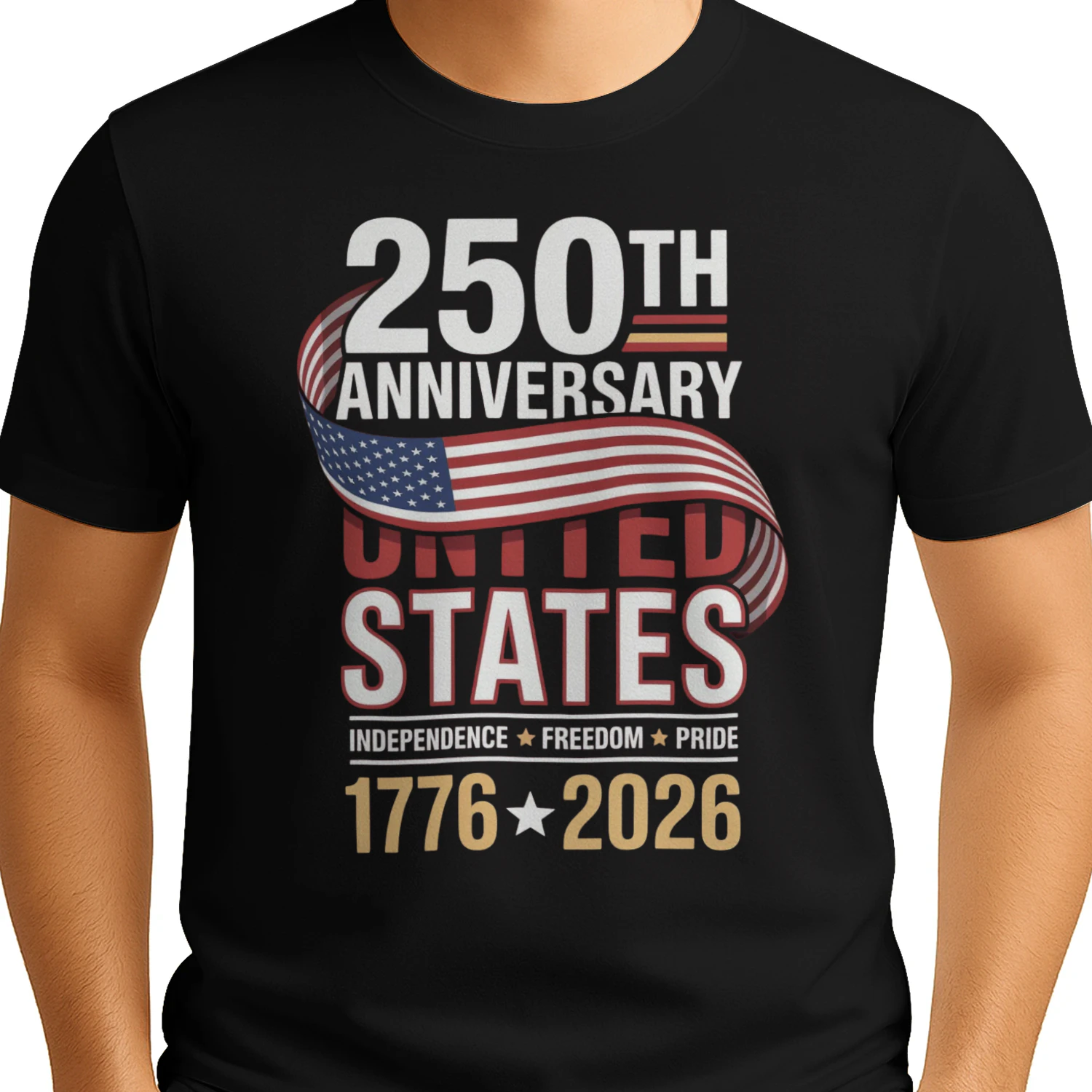 Men Women USA 250th Anniversary T-Shirt 1776-2026 American Flag Patriotic Tee Independence Day 2026 Gift Semiquincentennial United States Shirt