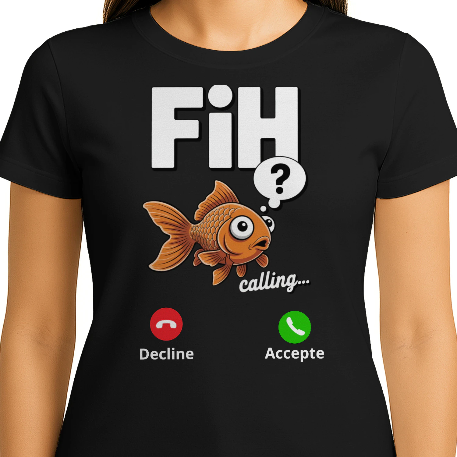 Fish Calling Funny Fishing Shirt Goldfish Incoming Call Meme T-Shirt
