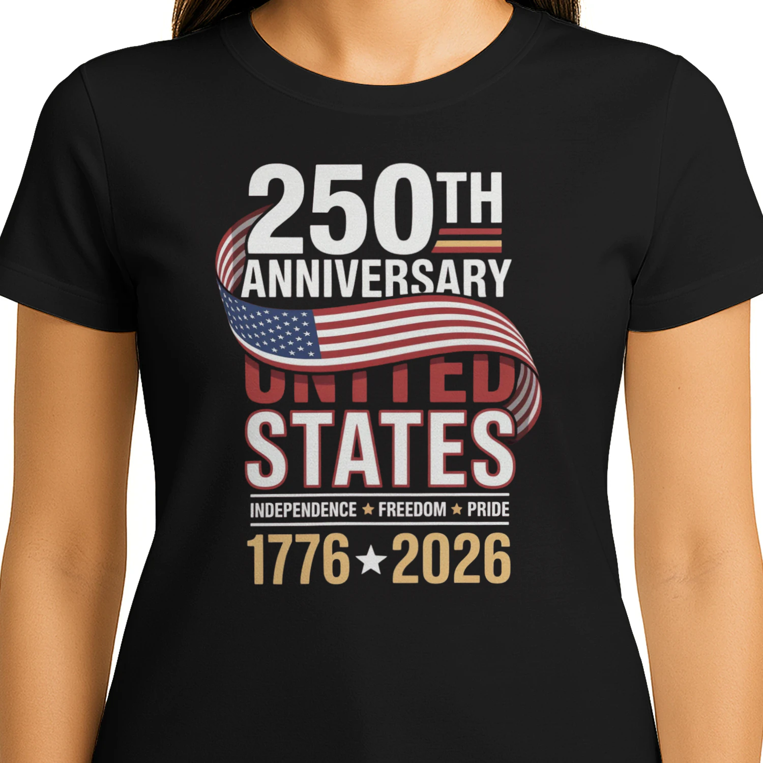 Men Women USA 250th Anniversary T-Shirt 1776-2026 American Flag Patriotic Tee Independence Day 2026 Gift Semiquincentennial United States Shirt
