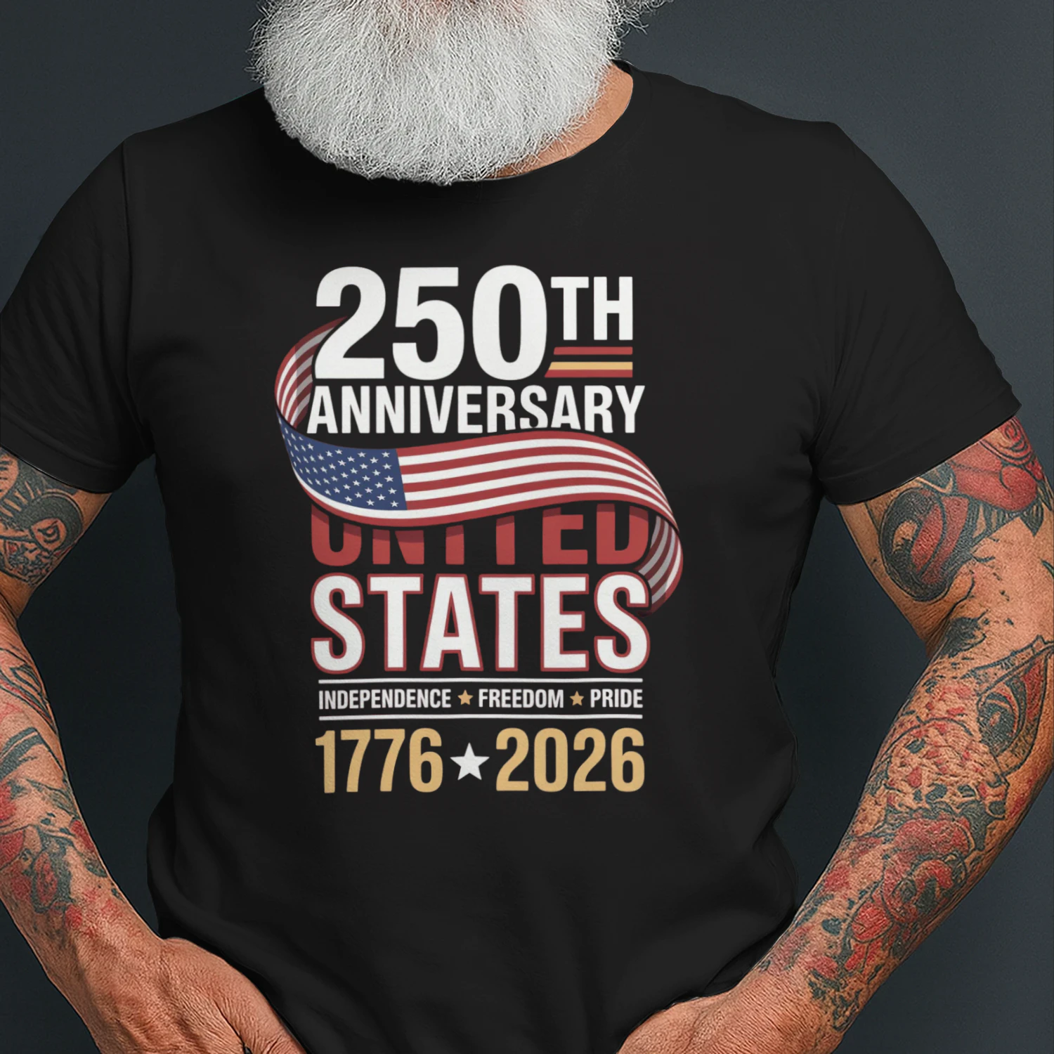 Men Women USA 250th Anniversary T-Shirt 1776-2026 American Flag Patriotic Tee Independence Day 2026 Gift Semiquincentennial United States Shirt