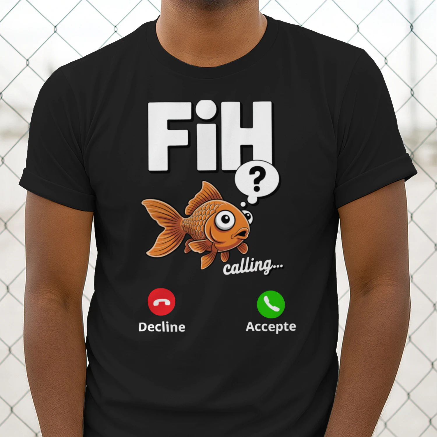 Fish Calling Funny Fishing Shirt Goldfish Incoming Call Meme T-Shirt