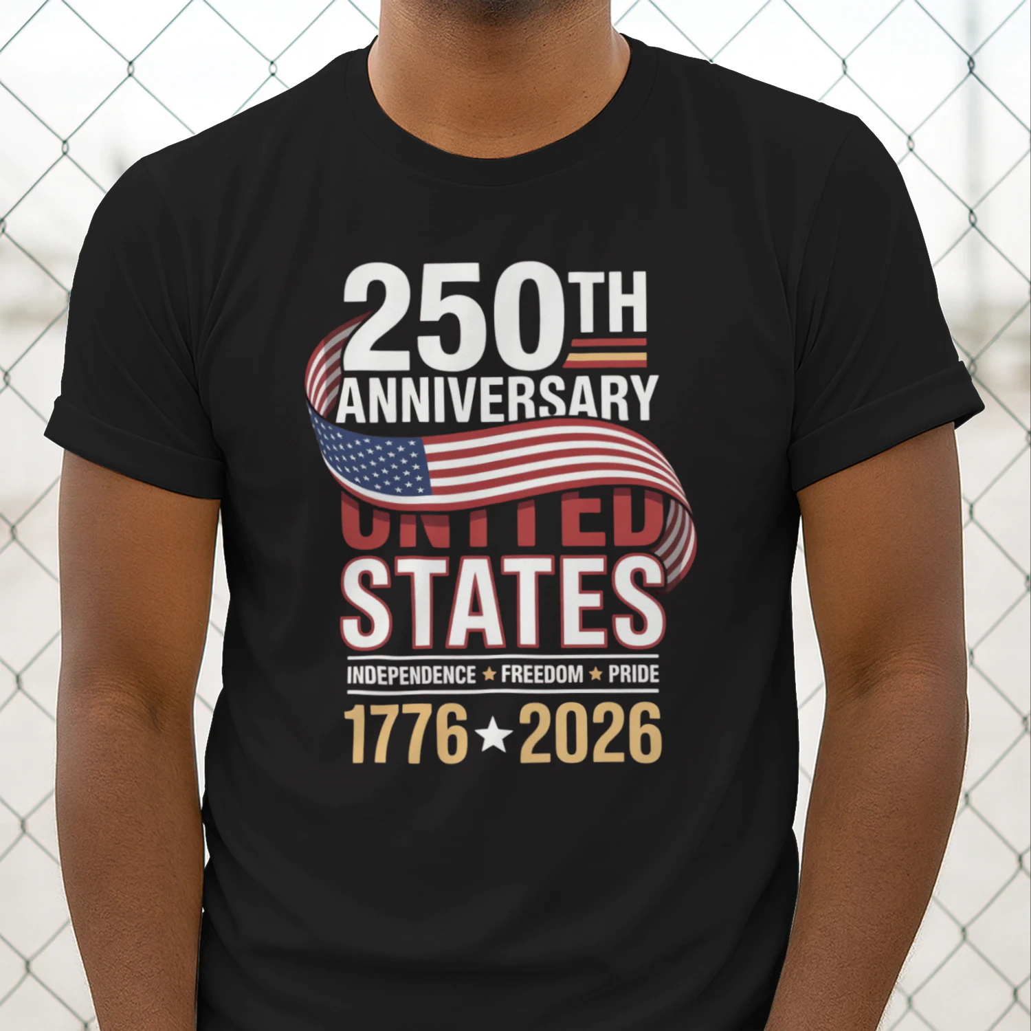 Men Women USA 250th Anniversary T-Shirt 1776-2026 American Flag Patriotic Tee Independence Day 2026 Gift Semiquincentennial United States Shirt