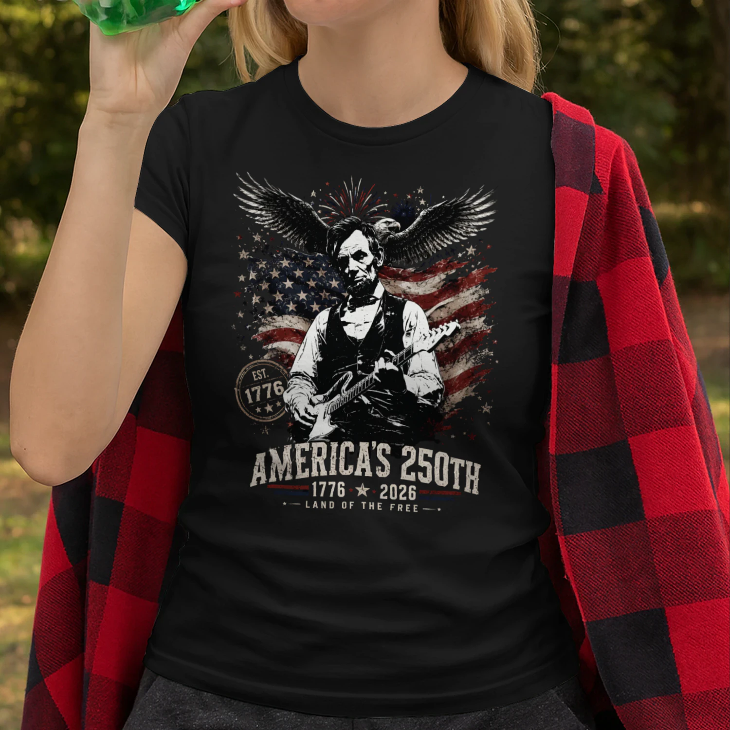 American Rock & Roll Freedom - 4th of July Guitar T-Shirt