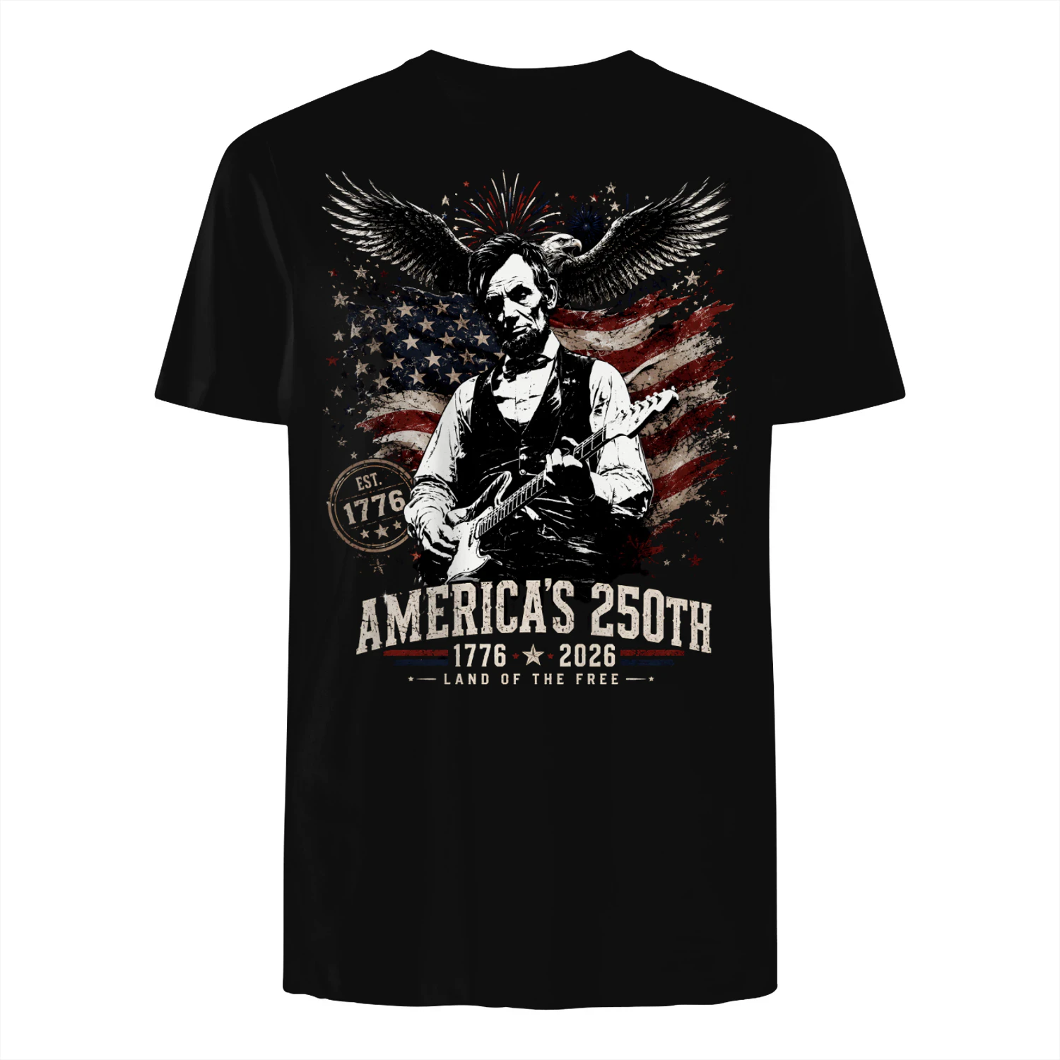 American Rock & Roll Freedom - 4th of July Guitar T-Shirt