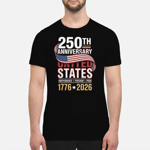 Men Women USA 250th Anniversary T-Shirt 1776-2026 American Flag Patriotic Tee Independence Day 2026 Gift Semiquincentennial United States Shirt