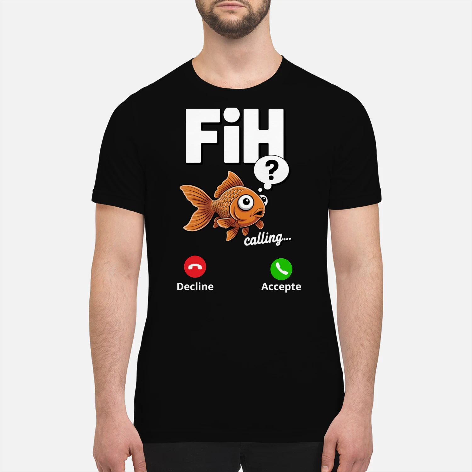 Fish Calling Funny Fishing Shirt Goldfish Incoming Call Meme T-Shirt