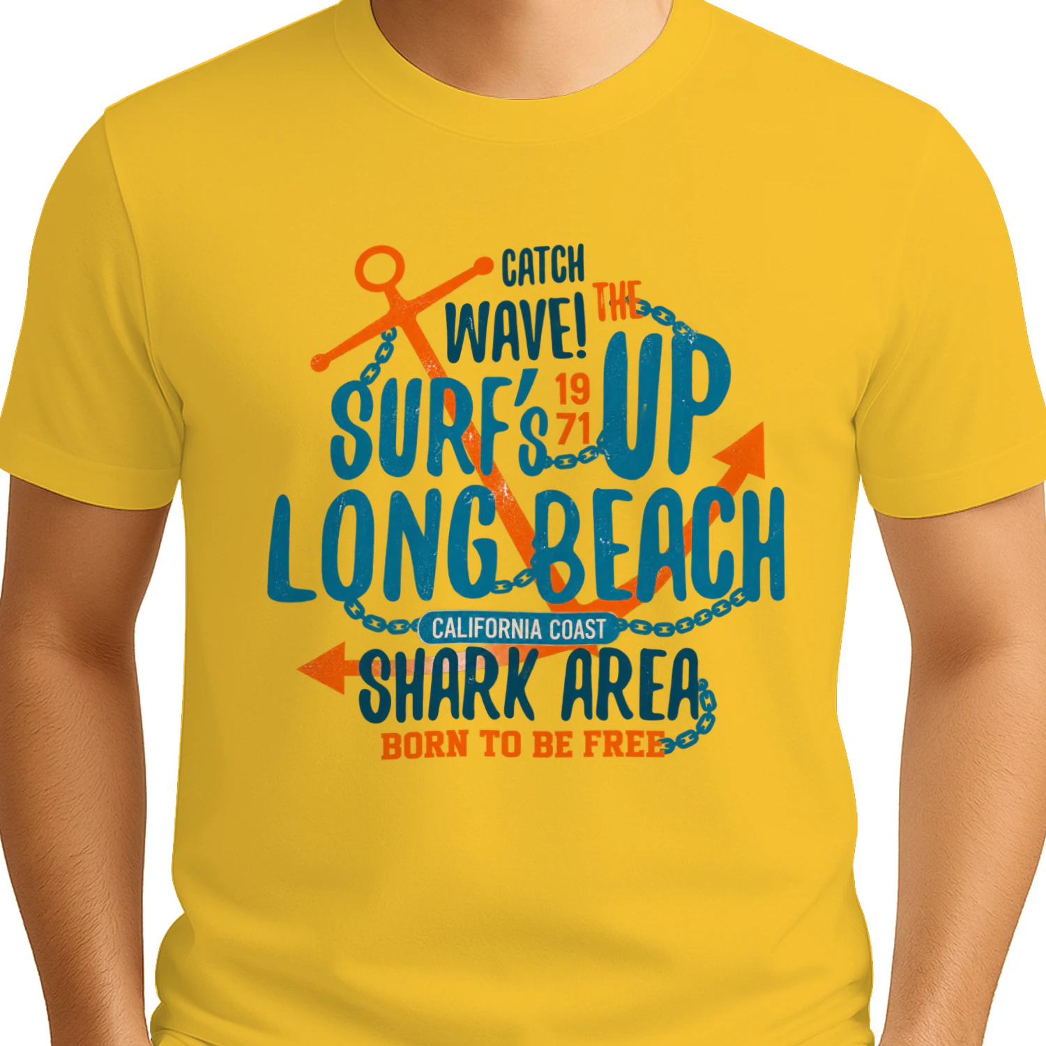 Catch the Wave Surf Up Long Beach Vintage T-Shirt