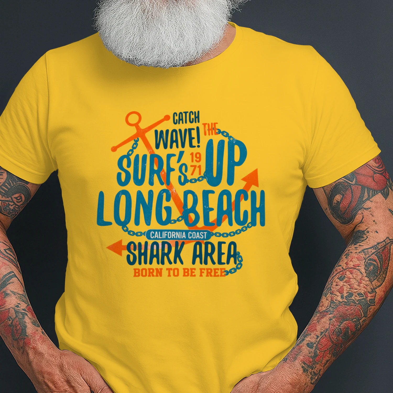 Catch the Wave Surf Up Long Beach Vintage T-Shirt