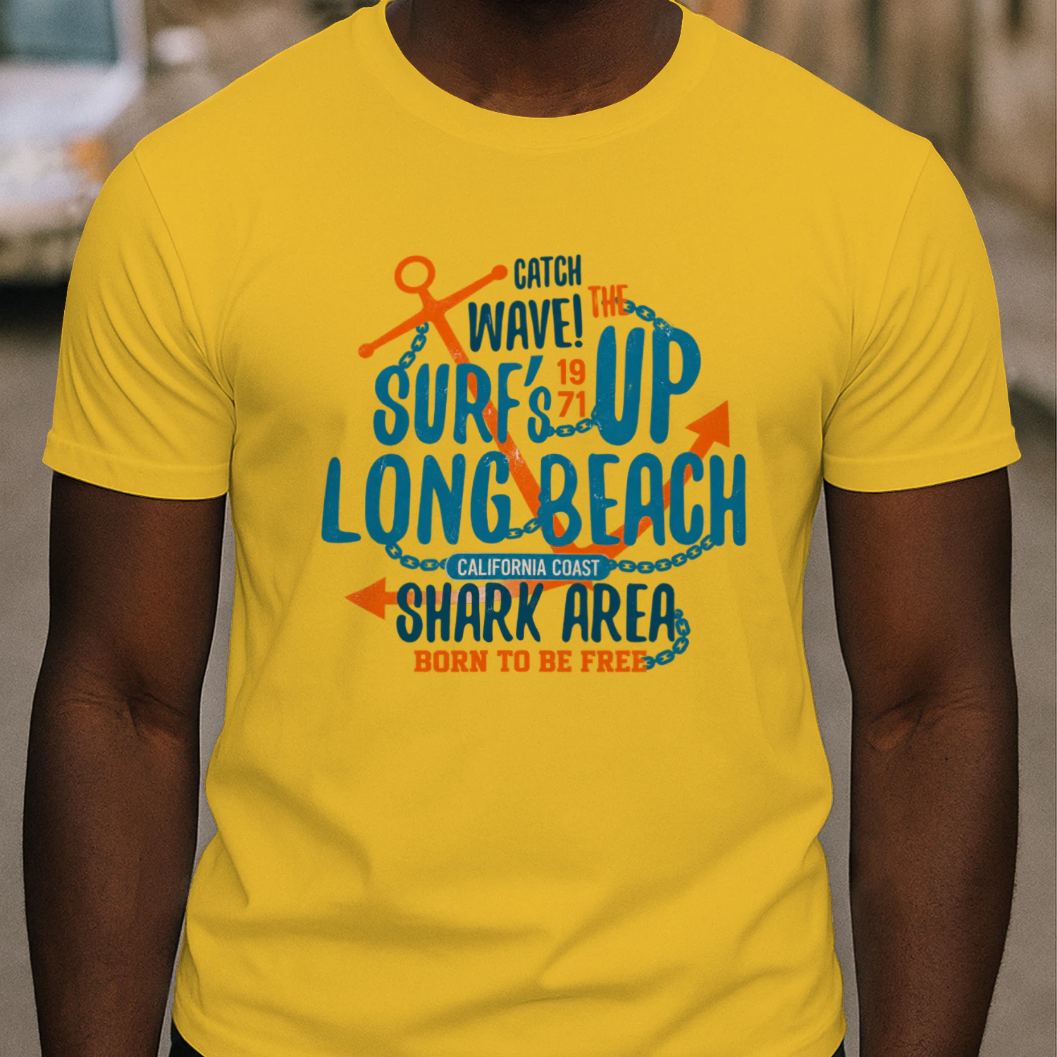 Catch the Wave Surf Up Long Beach Vintage T-Shirt