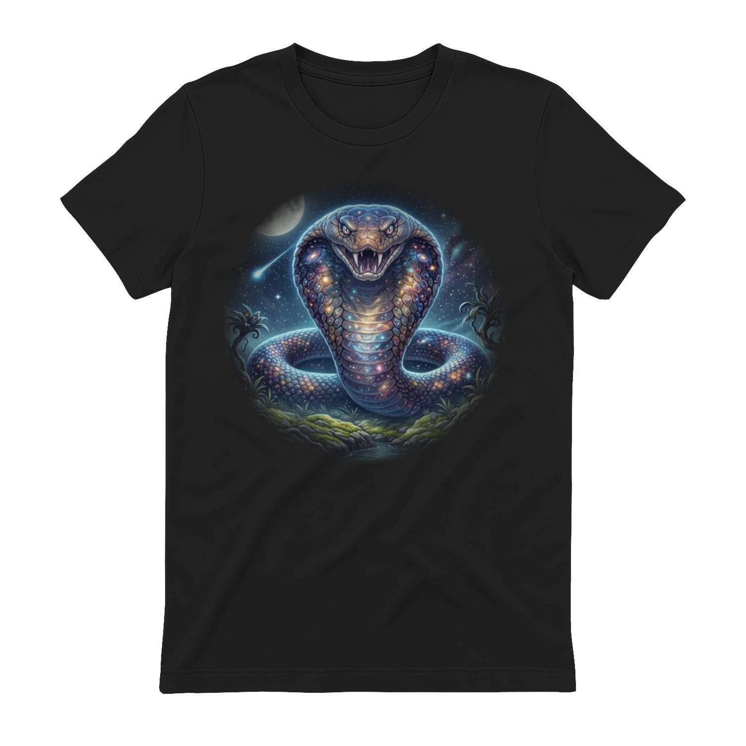 Metallic Venom Cobra Graphic Tee: Future Beast Design
