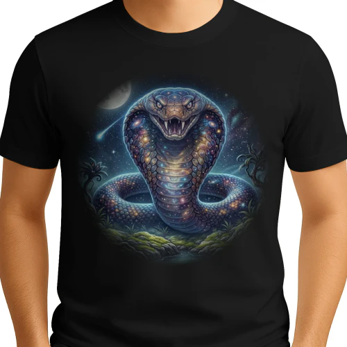 Metallic Venom Cobra Graphic Tee Future Beast Design