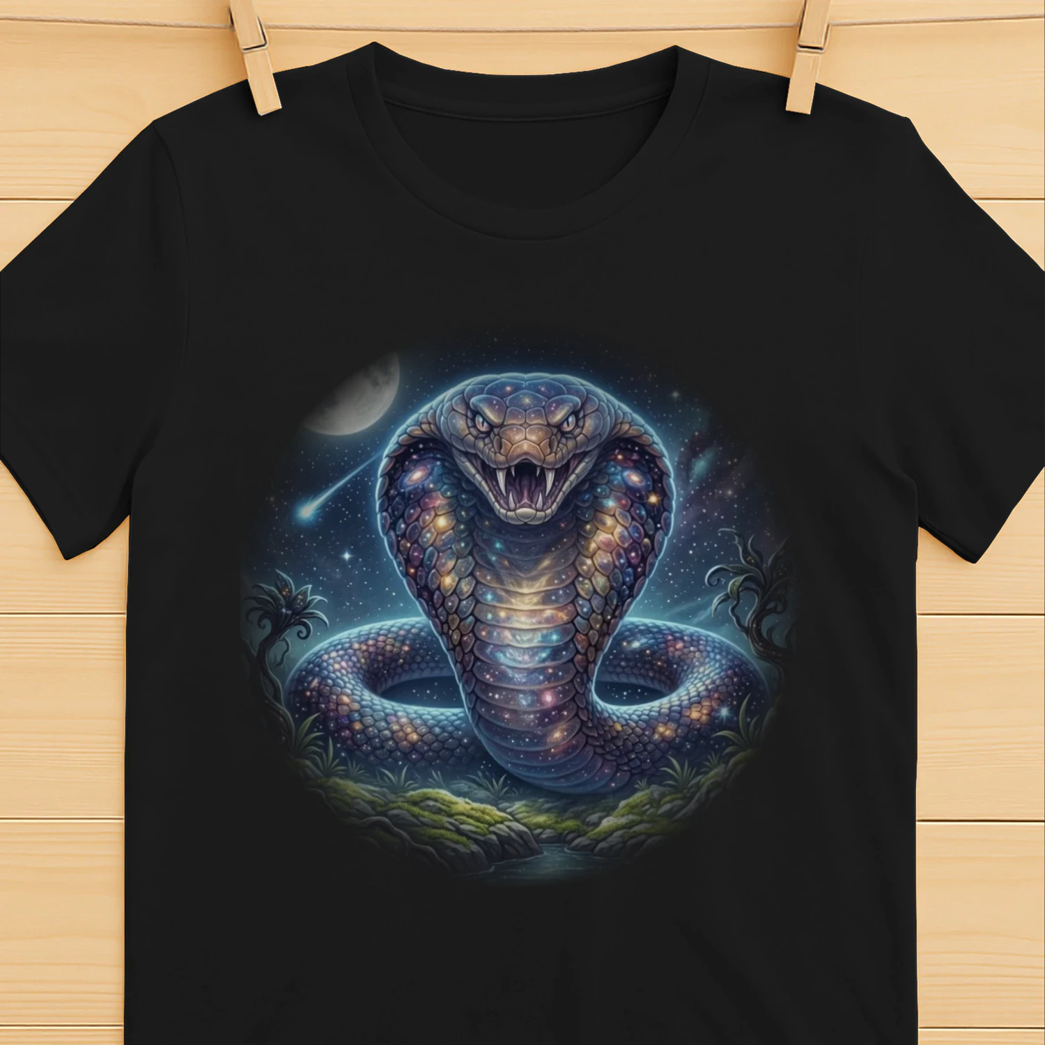 Metallic Venom Cobra Graphic Tee: Future Beast Design